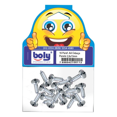 cartela boly parafuos cabeça panela